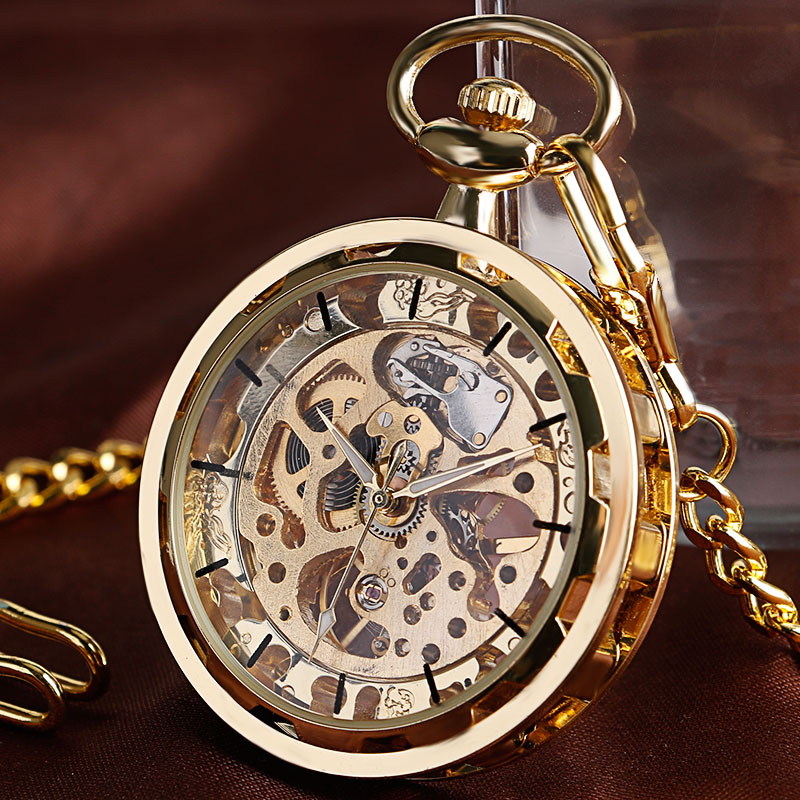 Steampunk Skeleton Mechanical Pocket Watch