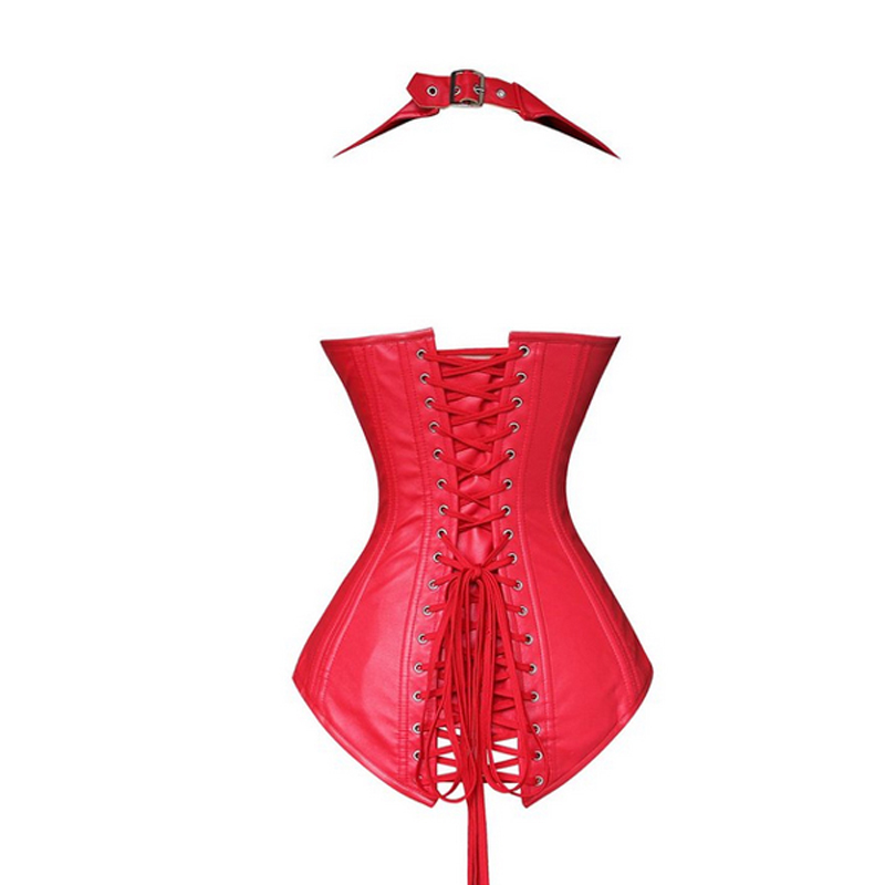 Leather Steampunk corset waist trainer