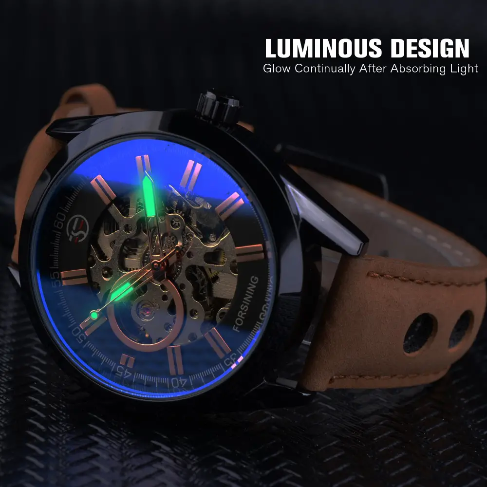 Automatic Sport Wrist Watch Skeleton Clock
