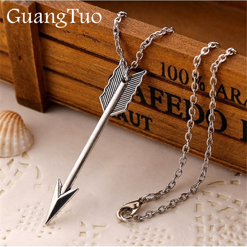 New Fashion Steampunk Minimalist Rock Vintage Arrow Pendant Chain Necklace For Women Jewelry Gift Men Clavicle Collier