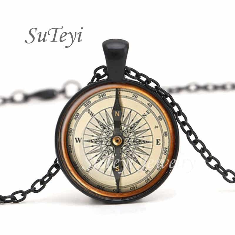 Steampunk Compass Pendant Necklace