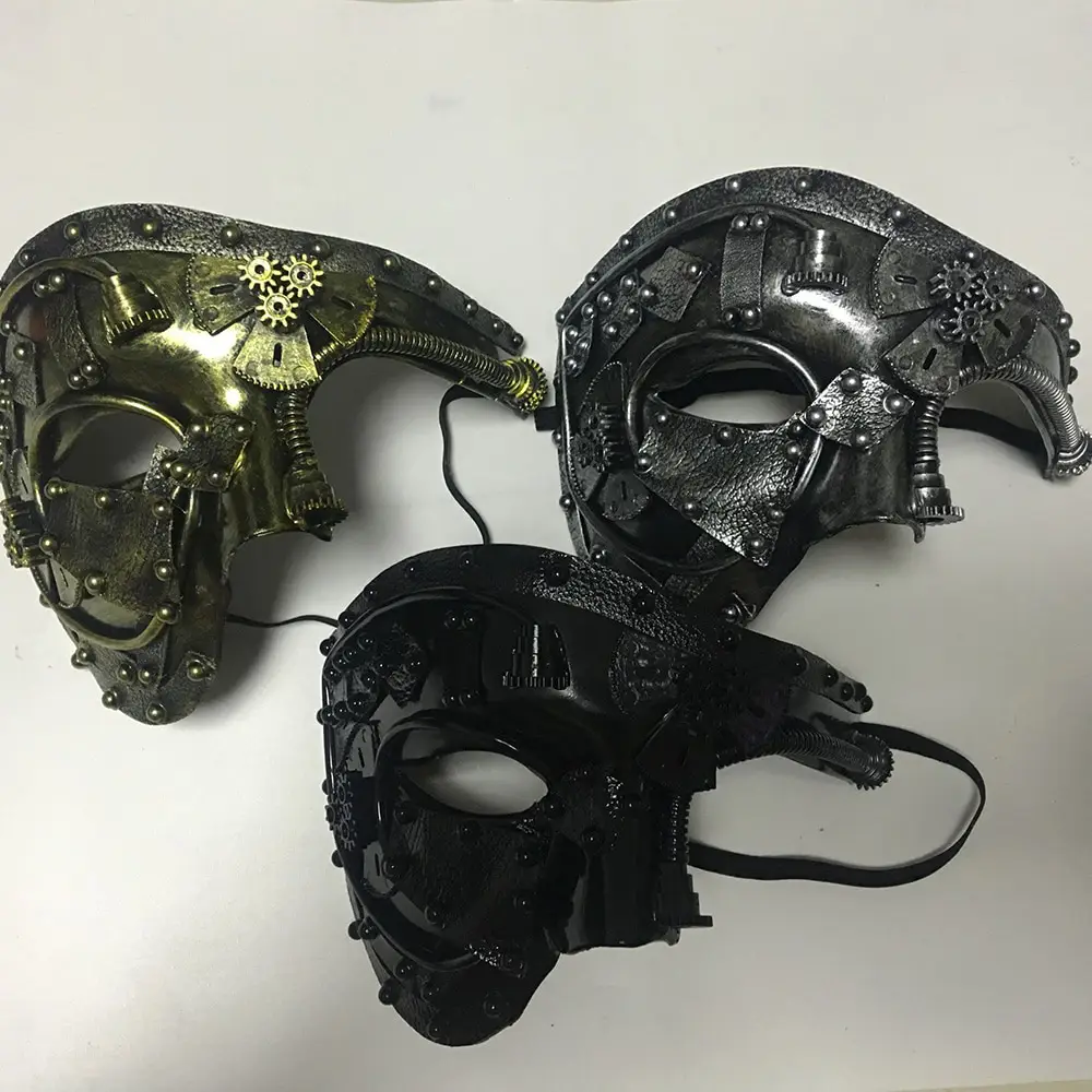three steampunk masquerade cosplay mask