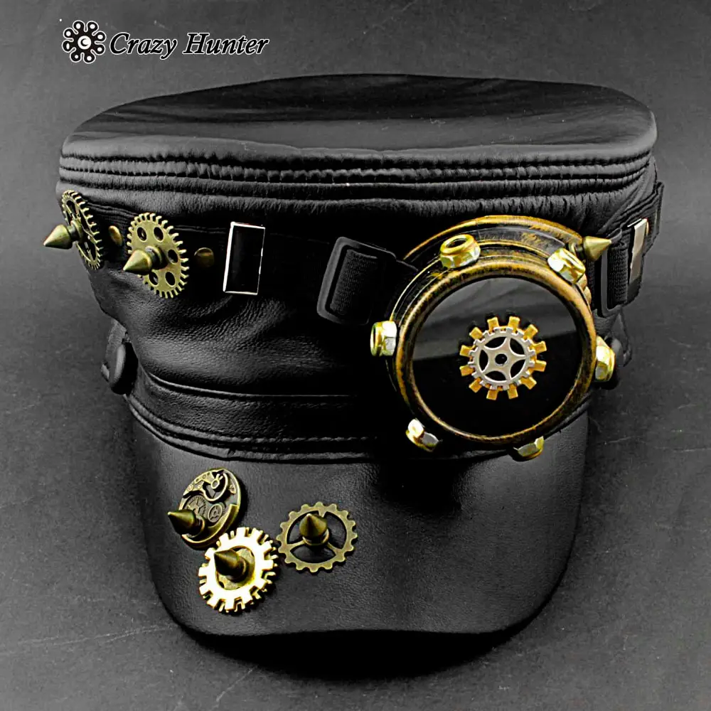 Steampunk Gear Goggle Black Hat
