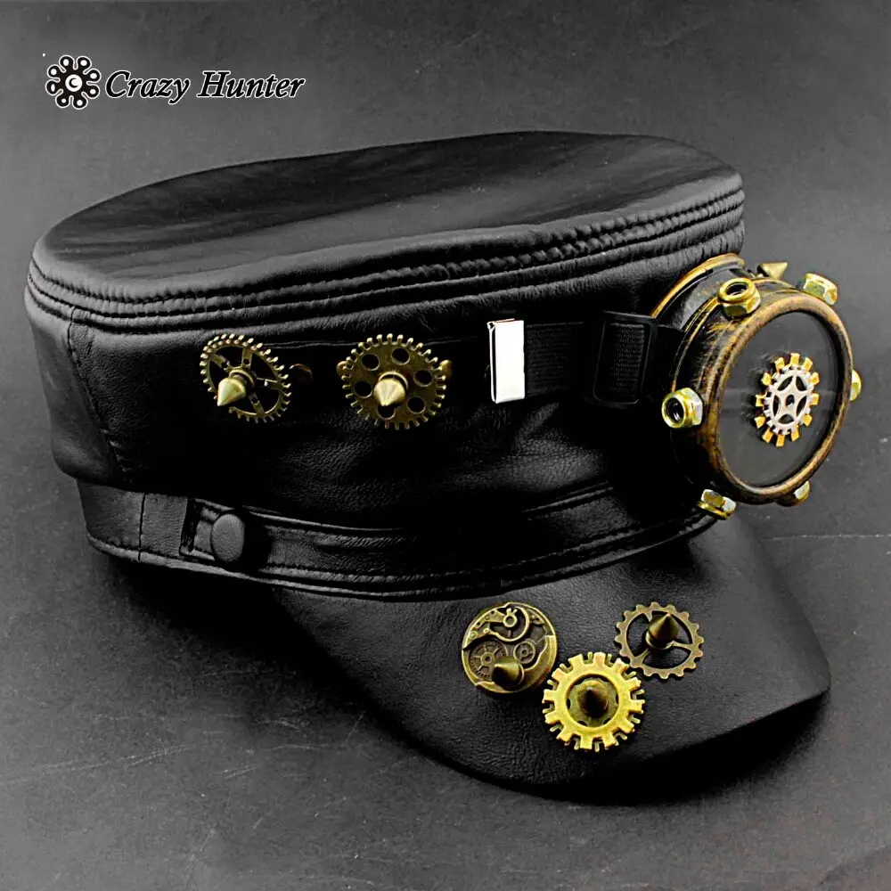 Steampunk Gear Goggle Black Hat