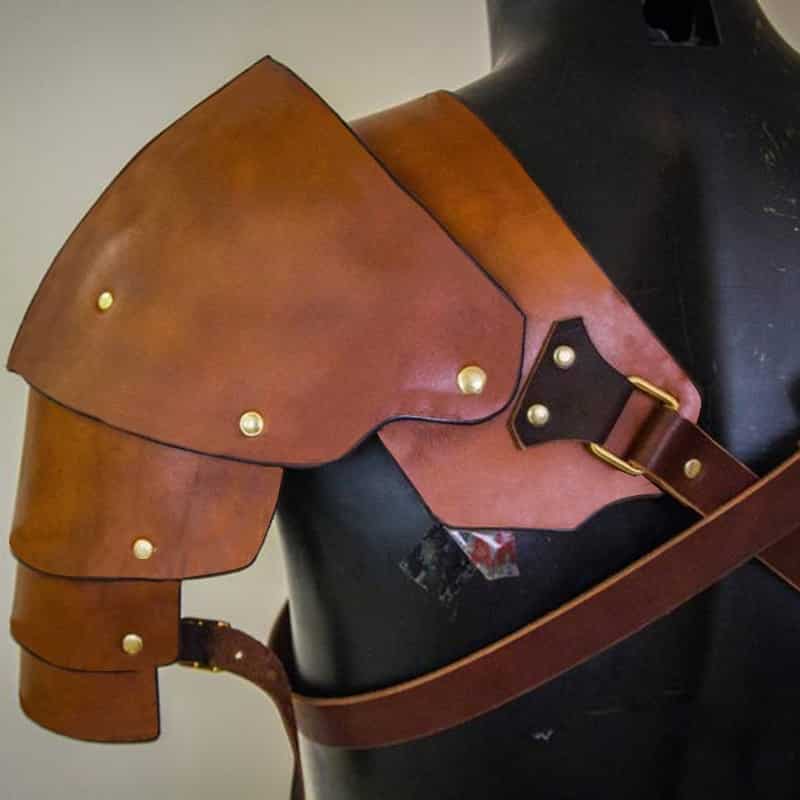 Steampunk Medieval Brown Shoulder Armor Men