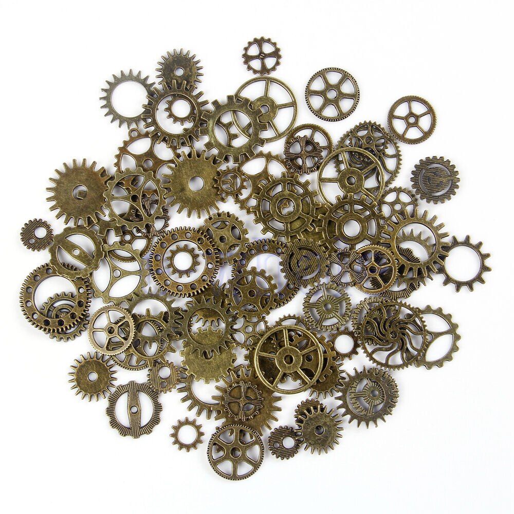 Mixed 90g Steampunk Bronze Gear and Cogs