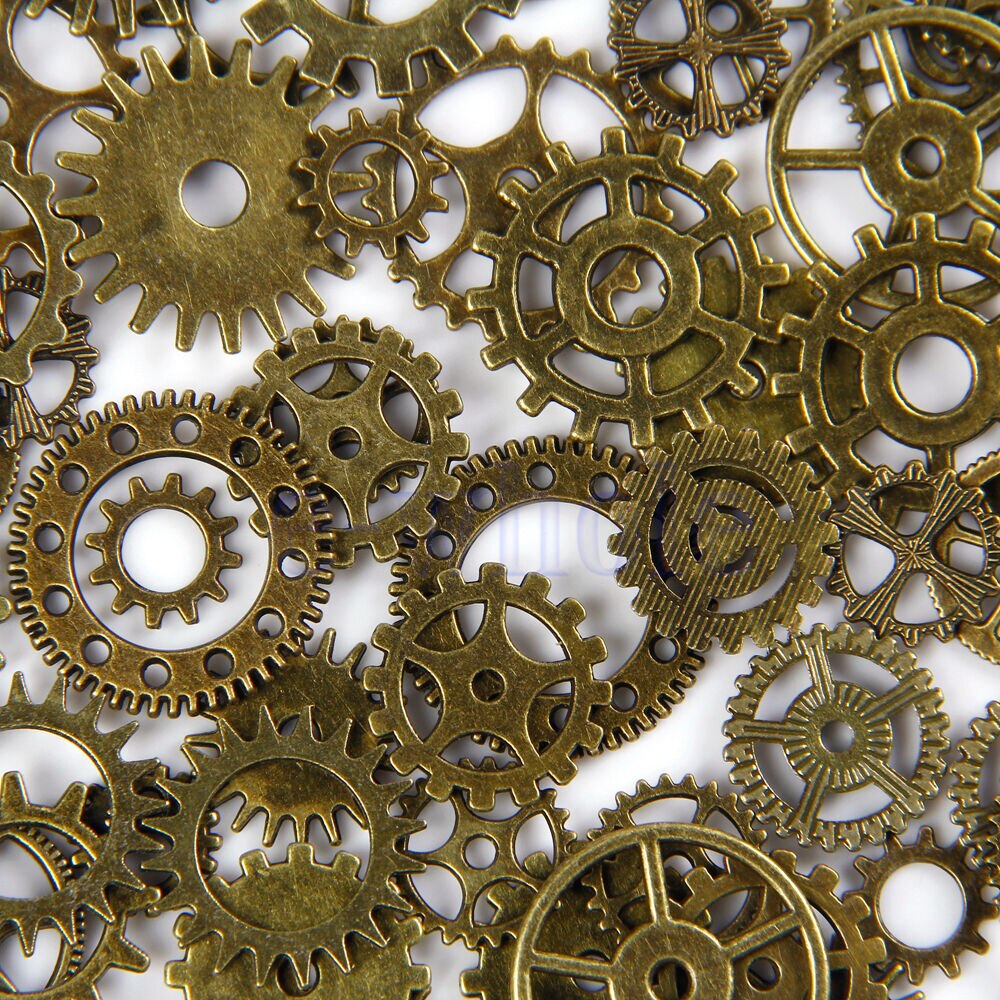 Mixed 90g Steampunk Bronze Gear and Cogs