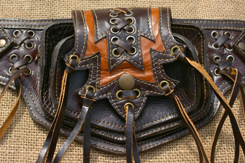 Medieval Leather Belt With Wallet