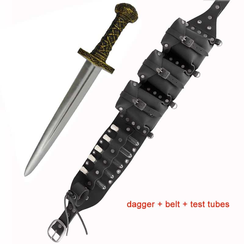 Steampunk medieval Alchemy dagger and belt bag