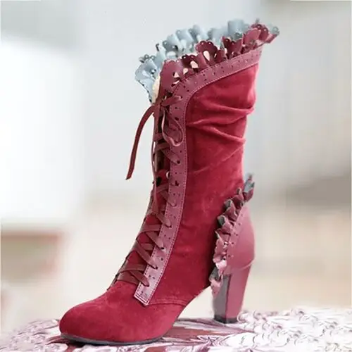 Steampunk Pink Victorian Boots