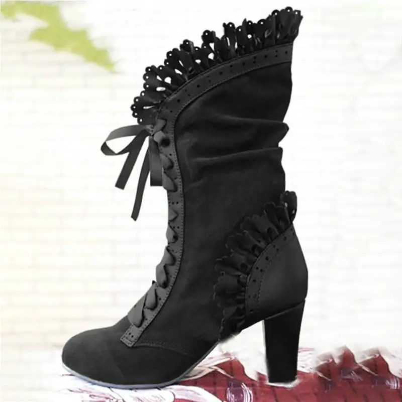 Steampunk Beautiful Victorian High Heel boots