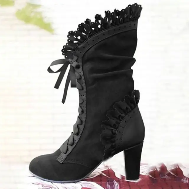 Steampunk Black Victorian High heels