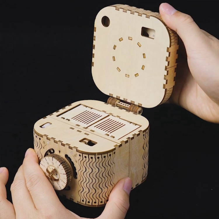 Robotime DIY 3D Wooden Mechanical Puzzle Model Building Kits Laser Cutting Action by Clockwork Gift Toys for Children LG/LK/AM