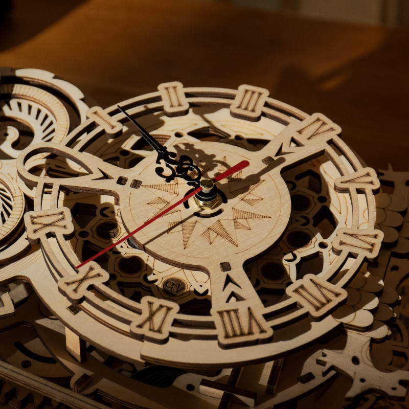 Robotime Rokr 161pcs Creative DIY 3D Owl Clock Wooden Model Building Block Kits Assembly Toy Gift for Children Adult LK503